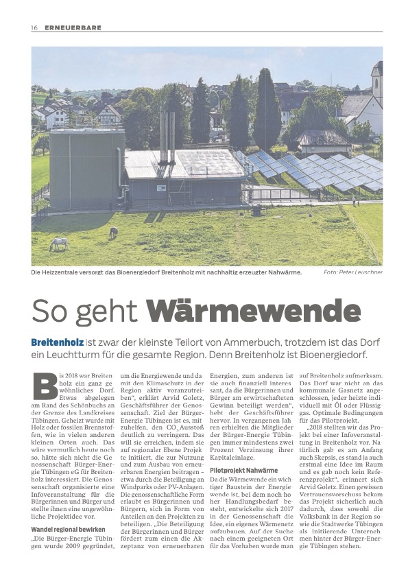 Presseartikel "So geht Wärmewende" Seite 1