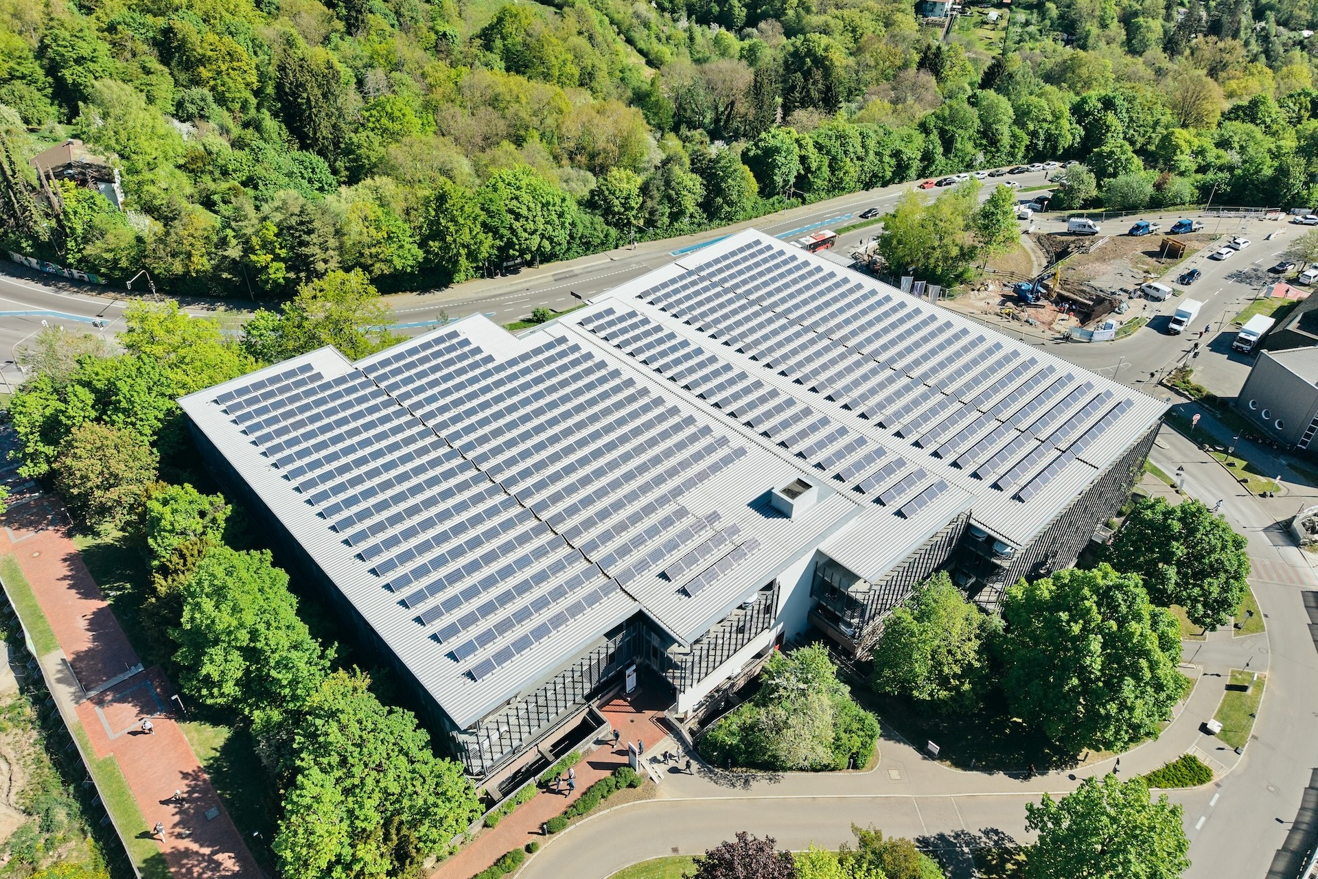 PV-Anlage auf dem Dach des Crona-Parkhauses